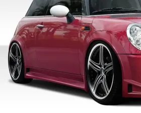 2002-2006 Mini Cooper / Cooper S R50 R53 2005-2008 Cooper convertible R52 Duraflex Type Z Wide Body Side Skirts Rocker Panels - 2 Piece