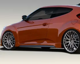 2012-2017 Hyundai Veloster Duraflex Turbo Look Side Skirts Rocker Panels - 2 Piece