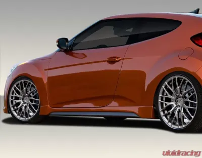 2012-2017 Hyundai Veloster Duraflex Turbo Look Side Skirts Rocker Panels - 2 Piece - 108846