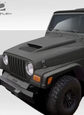 1997-2006 Jeep Wrangler Duraflex CVX Hood (non highline fenders) - 1 Piece                                     - 109257 - Image 2