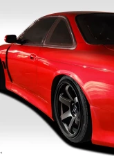 1995-1998 Nissan 240SX S14 Duraflex V-Speed Wide Body Side Skirt Rocker Panels - 2 Piece                                     - 109514 - Image 2