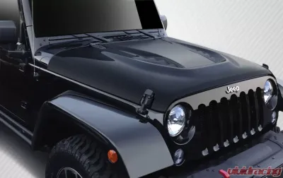2007-2018 Jeep Wrangler Carbon Creations Power Dome Hood - 1 Piece - 109921
