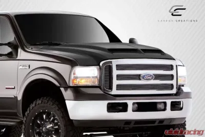 1999-2007 Ford Super Duty F250 F350 F450 F550 / 2000-2005 Ford Excursion Carbon Creations CVX Hood - 1 Piece - 112328