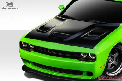 2008-2023 Dodge Challenger Duraflex Hellcat Look Hood - 1 Piece - 112342