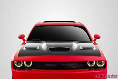 2008-2023 Dodge Challenger Carbon Creations Dritech Hellcat Look Hood - 1 Piece - 112475