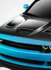 2008-2023 Dodge Challenger Carbon Creations Dritech Hellcat Look Hood - 1 Piece                                     - 112475 - Image 2