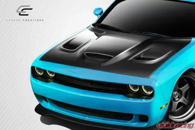 2008-2023 Dodge Challenger Carbon Creations Dritech Hellcat Look Hood - 1 Piece - 112475
