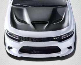 2015-2023 Dodge Charger Carbon Creations Dritech Hellcat Look Hood - 1 Piece