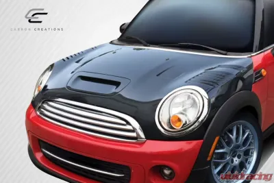 2007-2013 Mini Cooper Hatchback R56 Clubman R55 2009-2015 Cooper convertible R57 2012-2015 Cooper Coupe / Roadster R58 R59 Carbon Creations DriTech Racer Hood - 1 Piece - 112898
