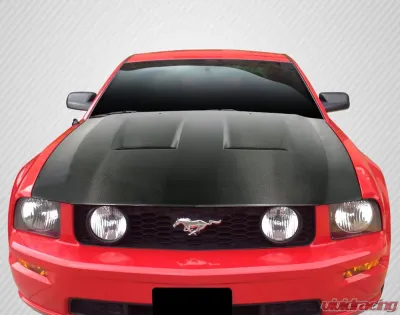 2005-2009 Ford Mustang Carbon Creations DriTech CVX Hood - 1 Piece - 112934
