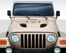1997-2006 Jeep Wrangler Duraflex Power Dome Hood - 1 Piece