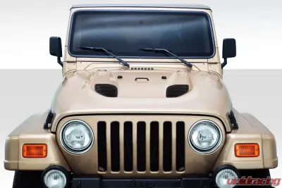 1997-2006 Jeep Wrangler Duraflex Power Dome Hood - 1 Piece - 113012