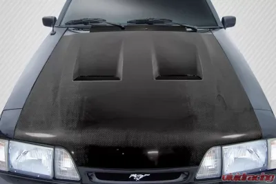 1987-1993 Ford Mustang Carbon Creations Heat Extractor Hood - 1 Piece - 113114