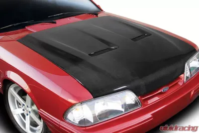 1987-1993 Ford Mustang Carbon Creations Heat Extractor Hood - 1 Piece - 113114