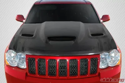 2005-2010 Jeep Grand Cherokee Carbon Creations DriTech Hellcat look Hood - 1 Piece - 113118