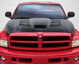 1994-2001 Dodge Ram Carbon Creations DriTech Viper Look Hood - 1 Piece