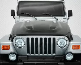 1997-2006 Jeep Wrangler Carbon Creations DriTech Power Dome Hood - 1 Piece