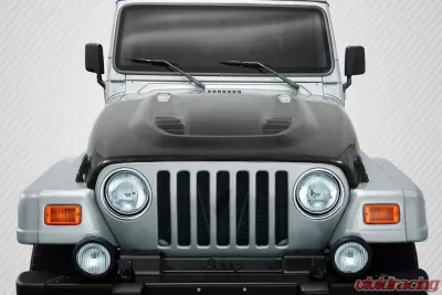 1997-2006 Jeep Wrangler Carbon Creations DriTech Power Dome Hood - 1 Piece - 113121