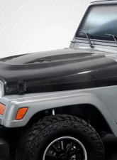1997-2006 Jeep Wrangler Carbon Creations DriTech Power Dome Hood - 1 Piece                                     - 113121 - Image 2