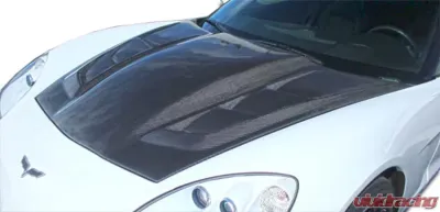2005-2013 Chevrolet Corvette C6 Carbon Creations DriTech H-Design Hood - 1 Piece - 113127