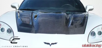 2005-2013 Chevrolet Corvette C6 Carbon Creations DriTech H-Design Hood - 1 Piece - 113127