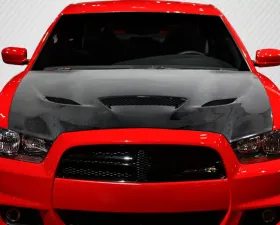 2011-2014 Dodge Charger Carbon Creations DriTech Hellcat Look Hood - 1 Piece