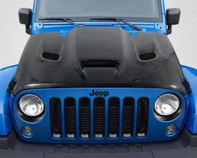 2007-2018 Jeep Wrangler Carbon Creations DriTech Hellcat Look Hood - 1 Piece