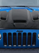 2007-2018 Jeep Wrangler Carbon Creations DriTech Hellcat Look Hood - 1 Piece                                     - 113215 - Image 4