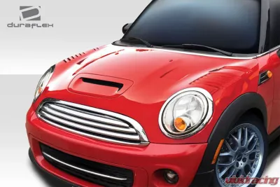 2007-2013 Mini Cooper Hatchback R56 Clubman R55 2009-2015 Cooper convertible R57 2012-2015 Cooper Coupe / Roadster R58 R59 Duraflex Racer Hood - 1 Piece - 113314
