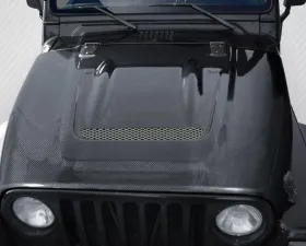 1997-2006 Jeep Wrangler Carbon Creations Heat Reduction Hood (fits all models without highline fenders) - 1 Piece