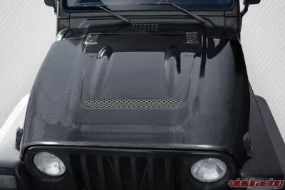 1997-2006 Jeep Wrangler Carbon Creations Heat Reduction Hood (fits all models without highline fenders) - 1 Piece - 113640