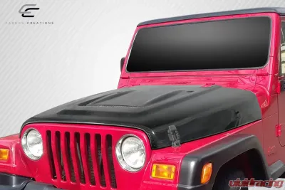 1997-2006 Jeep Wrangler Carbon Creations Heat Reduction Hood (fits all models without highline fenders) - 1 Piece - 113640