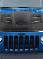 2007-2018 Jeep Wrangler Carbon Creations Viper Look Hood - 1 Piece                                     - 113645 - Image 7