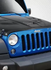2007-2018 Jeep Wrangler Carbon Creations Viper Look Hood - 1 Piece                                     - 113645 - Image 2