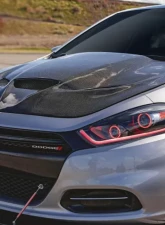 2013-2016 Dodge Dart Carbon Creations Hellcat Look Hood - 1 Piece                                     - 113648 - Image 2