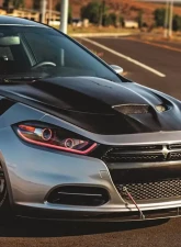 2013-2016 Dodge Dart Carbon Creations Hellcat Look Hood - 1 Piece                                     - 113648 - Image 5