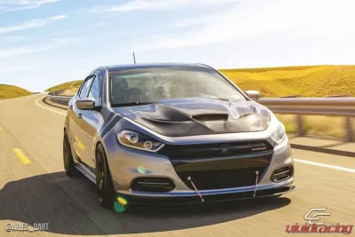 2013-2016 Dodge Dart Carbon Creations Hellcat Look Hood - 1 Piece - 113648