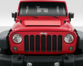 2007-2018 Jeep Wrangler Duraflex Rage Hood - 1 Piece
