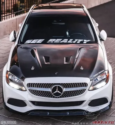 2015-2021 Mercedes C Class W205 Carbon Creations DriTech Black Series Look Hood - 1 Piece - 114008