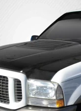 1999-2007 Ford Super Duty / 2000-2005 Ford Excursion Carbon Creations Raptor Look Hood - 1 Piece                                     - 114069 - Image 2