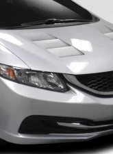 2012-2015 Honda Civic 4DR Duraflex TS-1 Hood - 1 Piece                                     - 114289 - Image 2