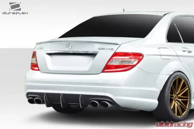 2008-2011 Mercedes C Class / C63 W204 Duraflex Super Fin Rear Diffuser - 1 Piece ( fits AMG Bumper only ) - 114366