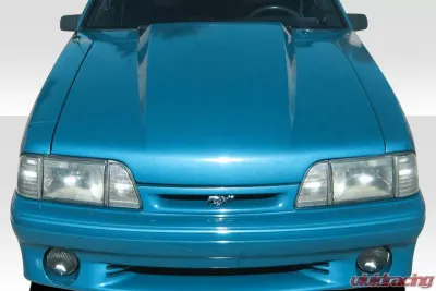 1987-1993 Ford Mustang Duraflex 4 Inch Cowl Hood - 1 Piece - 114653