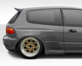 1992-1995 Honda Civic HB Duraflex TKO RBS Wide Body Rear Fender Flares - 2 Piece