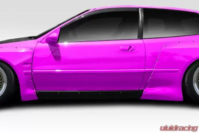 1992-1995 Honda Civic HB Duraflex TKO RBS Wide Body Side Skirts Rocker Panels - 2 Piece - 114903