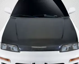 1988-1991 Honda Civic HB CR-X Carbon Creations JDM OEM Look Hood - 1 Piece ( JDM VERSION)