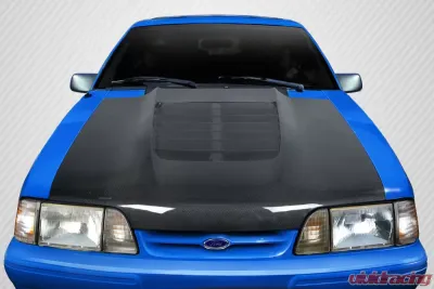1987-1993 Ford Mustang Carbon Creations GT500 V2 Hood - 1 Piece - 115188