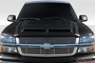 2002-2006 Chevrolet Avalanche (w/o cladding) 2003-2005 Silverado Carbon Creations GT500 Hood - 1 Piece - 115433