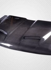 1999-2002 Chevrolet Silverado 2000-2006 Tahoe Suburban Carbon Creations Dual Ram Air Hood - 1 Piece                                     - 115434 - Image 5