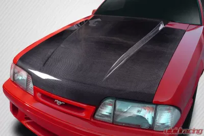 1987-1993 Ford Mustang Carbon Creations 2" Cowl Hood - 1 Piece - 115439
